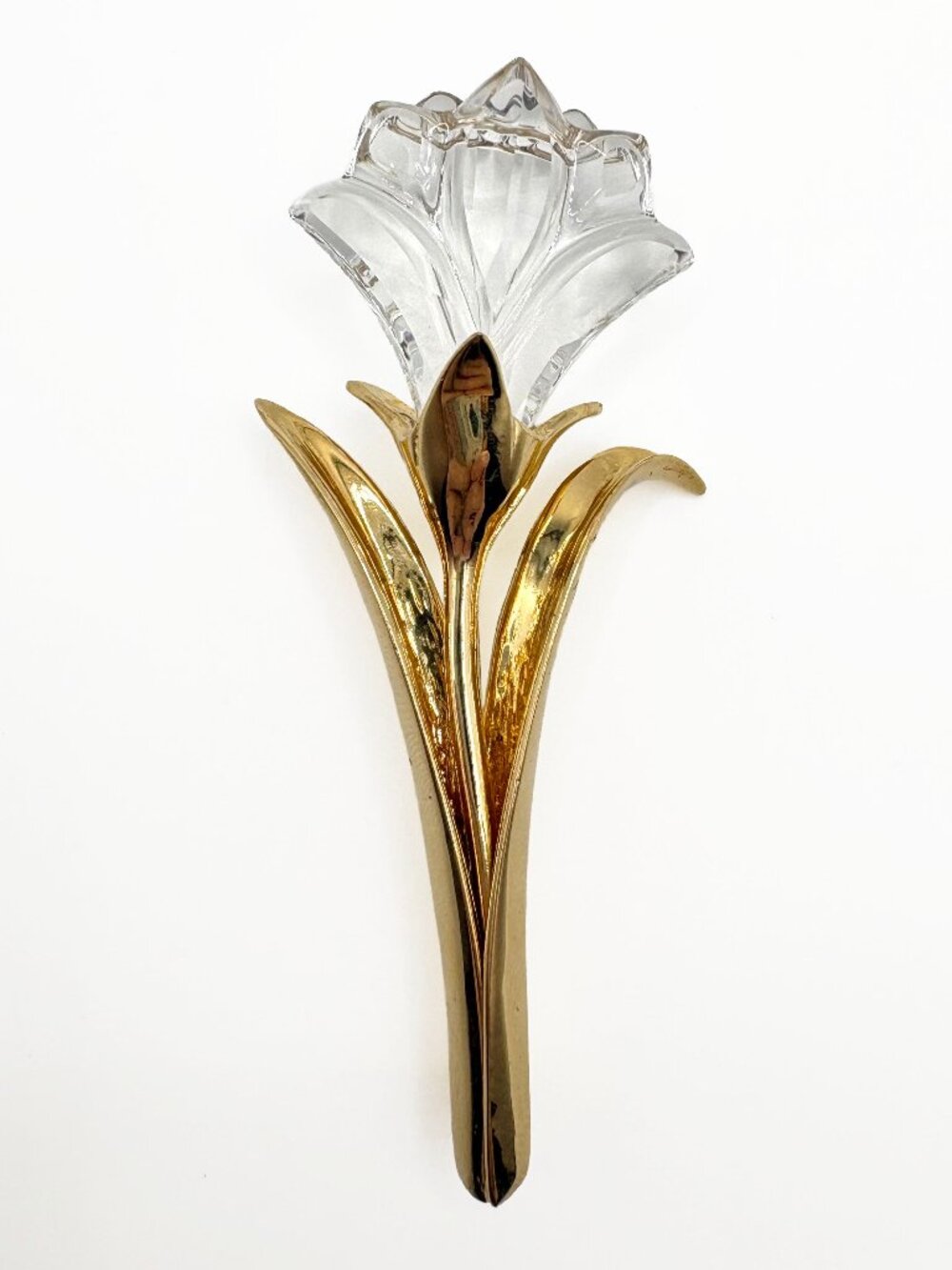 Vintage Swarovski Crystal Memories Lily Brooch Gold Tone Floral Pin